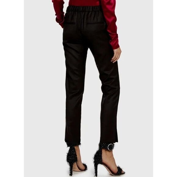 Nili Lotan Chelsea Virgin Wool Slit Straight Leg Cropped Refined Trousers Size 4 - Picture 5 of 10